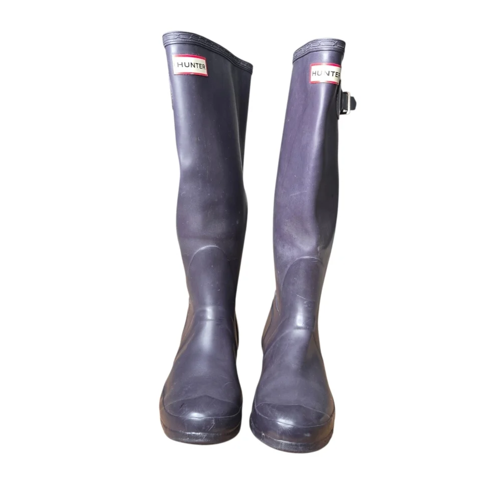 Hunter Womens Purple Waterproof Rubber Original Tall Rain Boots Size 7